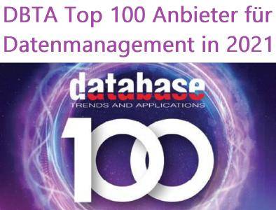 ❌ DBTA Top 100 ❌ Die wichtigsten 100 Anbieter für Datenverarbeitung und Datenmanagement von Big Data in 2021 ❗